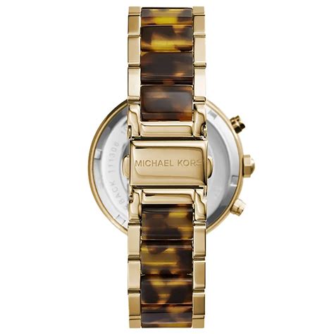 michael kors parker gold tone tortoise acetate watch|Michael Kors Parker MK5688 39mm Stainless Steel Case With .